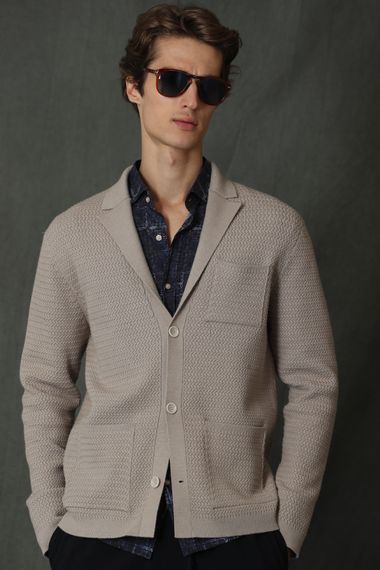 Peace Men's Cardigan Beige - photo 1