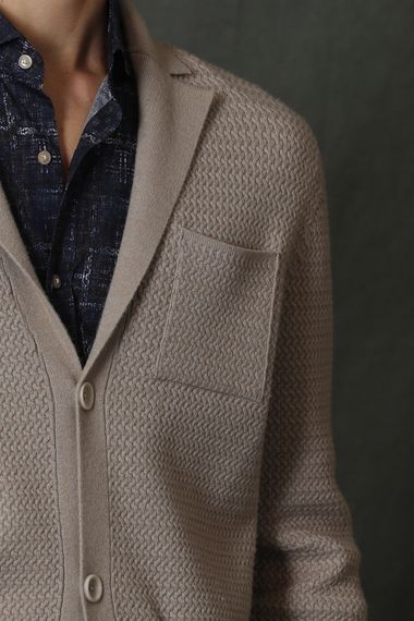 Peace Men's Cardigan Beige - photo 4