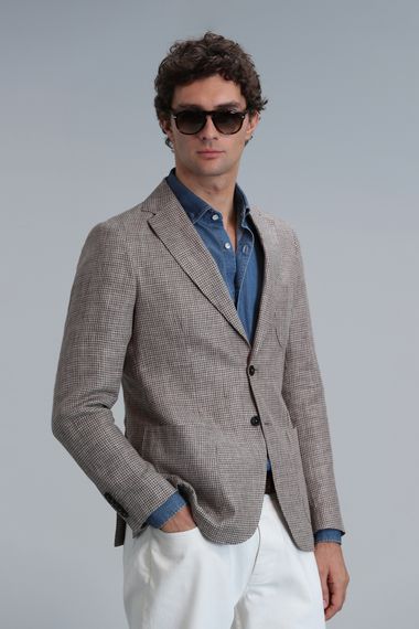 Luta Spor Erkek Blazer Ceket Slim Fit Kahverengi - photo 1