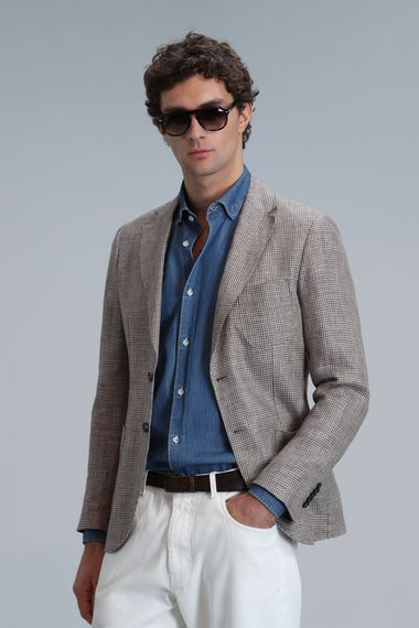 Luta Spor Erkek Blazer Ceket Slim Fit Kahverengi - photo 5