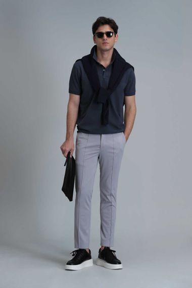 Simon Smart Erkek Chino Pantolon Slim Fit Gri - صورة 1