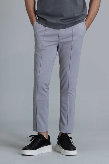 Simon Smart Erkek Chino Pantolon Slim Fit Gri - صورة 2