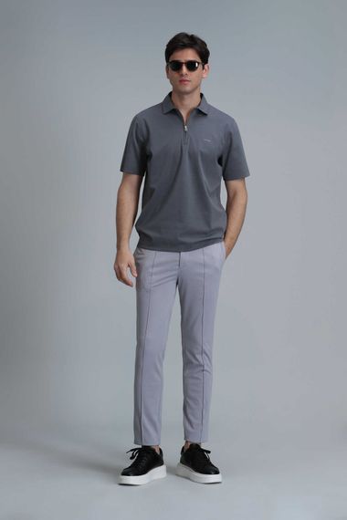 Simon Smart Erkek Chino Pantolon Slim Fit Gri - صورة 5