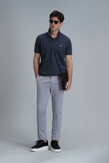 Simon Smart Erkek Chino Pantolon Slim Fit Gri - صورة 3