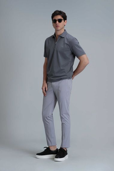 Simon Smart Erkek Chino Pantolon Slim Fit Gri - صورة 4