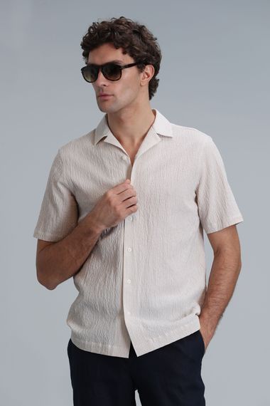 Femer Erkek Basic Gömlek Regular Fit Bej - photo 3