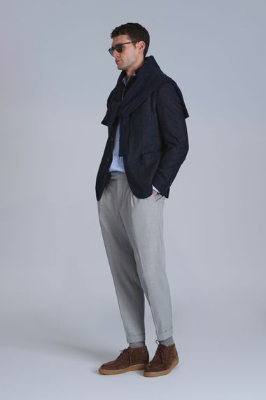 Мужской блейзер Timba Spor slim fit темно-синего цвета, размеры 46-56 - фото 4