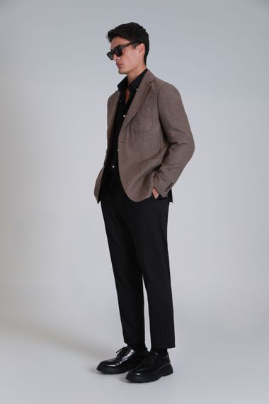 Мужской приталенный блейзер Daniel Spor цвета верблюжьей шерсти размера 46-58 - фото 4