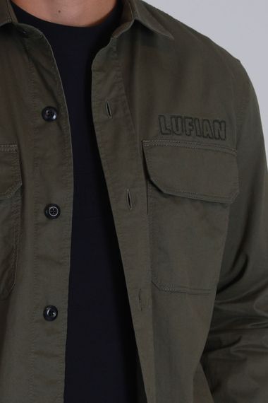 Lara Erkek Basic Gömlek Slim Fit Haki - photo 3