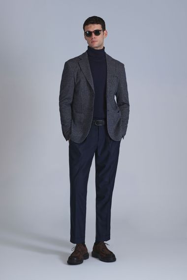 Синий пиджак для мужчин Slim Fit April Spor, доступный в размерах 46-56 - фото 2