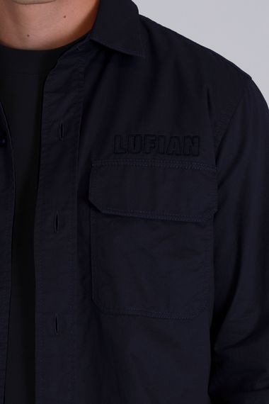 Lara Erkek Basic Gömlek Slim Fit Lacivert - photo 3