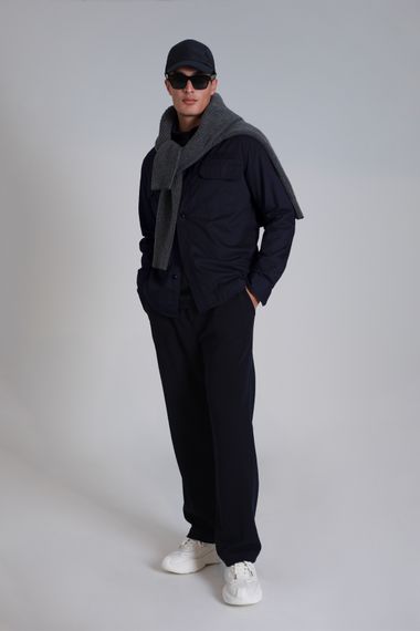 Lara Erkek Basic Gömlek Slim Fit Lacivert - photo 2