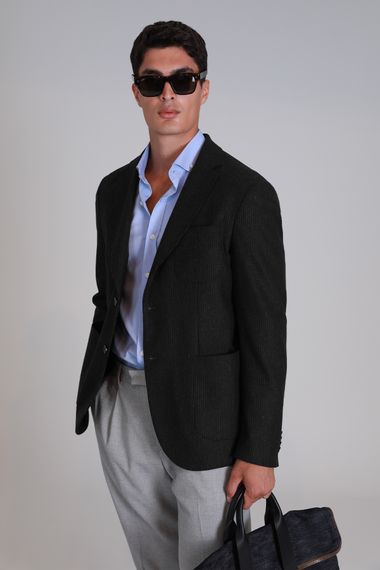 Слим-фит черный пиджак для мужчин Dor Spor, доступен в размерах 46-58 - фото 3