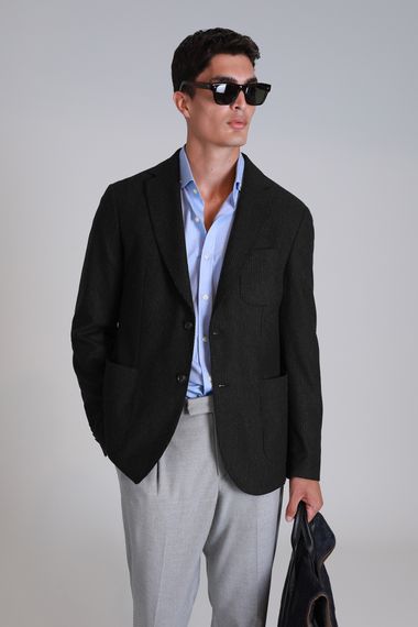 Слим-фит черный пиджак для мужчин Dor Spor, доступен в размерах 46-58 - фото 5