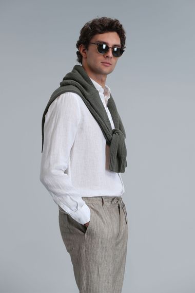 Мужская основная рубашка Comfort Fit белого цвета - фото 1