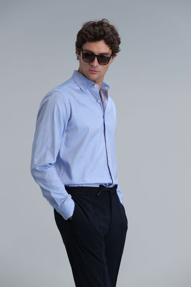Danıel Erkek Basic Gömlek Regular Fit Mavi - photo 5