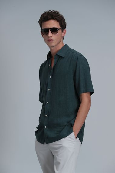 Чоловіча базова сорочка Comfort Fit, зелена, різні розміри S-4XL - фото 1