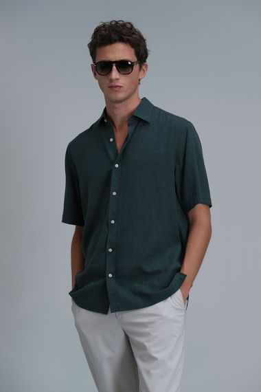 Чоловіча базова сорочка Comfort Fit, зелена, різні розміри S-4XL - фото 5