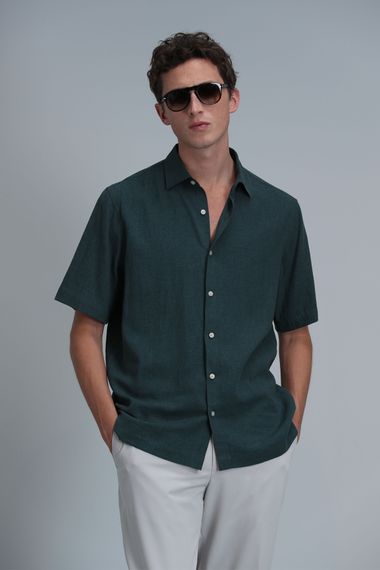 Чоловіча базова сорочка Comfort Fit, зелена, різні розміри S-4XL - фото 3