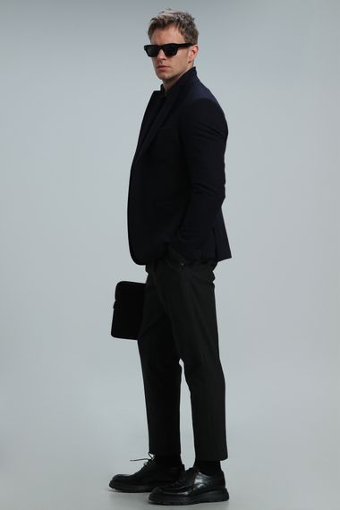 Мужской блейзер Haly Spor слайм-фит темно-синий размер 46-58 - фото 5