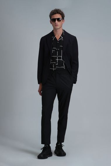 Мужской блейзер Mex Spor Slim Fit черного цвета размеров 46-58 - фото 4