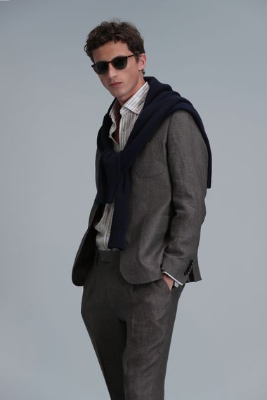 Мужской пиджак Petro Spor, slim fit, коричневый, размеры 46-58 - фото 3