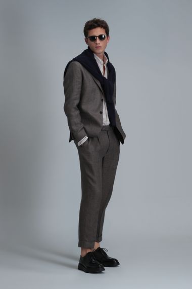 Мужской пиджак Petro Spor, slim fit, коричневый, размеры 46-58 - фото 4