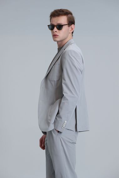 Mex Spor Erkek Blazer Ceket Slim Fit Açık Gri - fotoğraf 5
