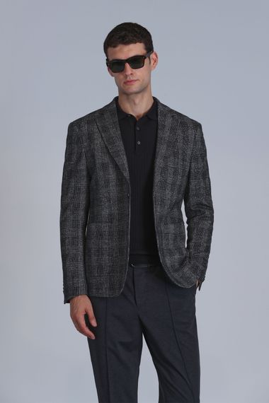 Мужской блейзер Mani Spor Slim Fit темно-серого цвета, доступный в размерах 48-54 - фото 3