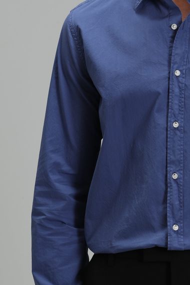 Makro Men's Smart Shirt Comfort Slim Fit Light Navy Blue - photo 3