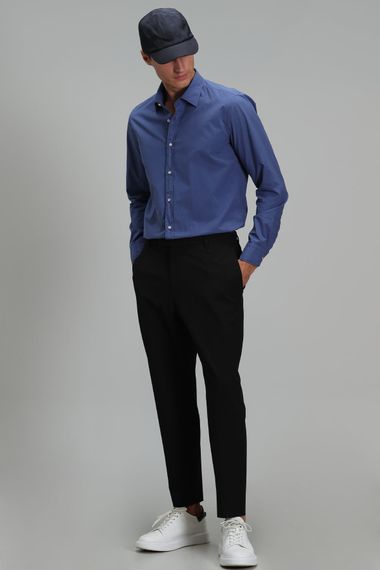 Makro Men's Smart Shirt Comfort Slim Fit Light Navy Blue - photo 5