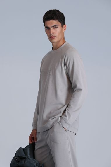 Lınes Erkek Sweatshirt Taş - fotoğraf 5
