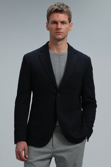 Pietro Sports Men's Blazer Jacket Slim Fit Navy Blue - photo 1