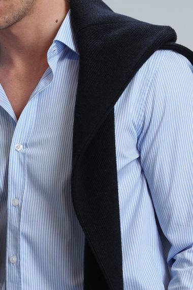 Newer Men's Basic Shirt Comfort Fit Blue - photo 3