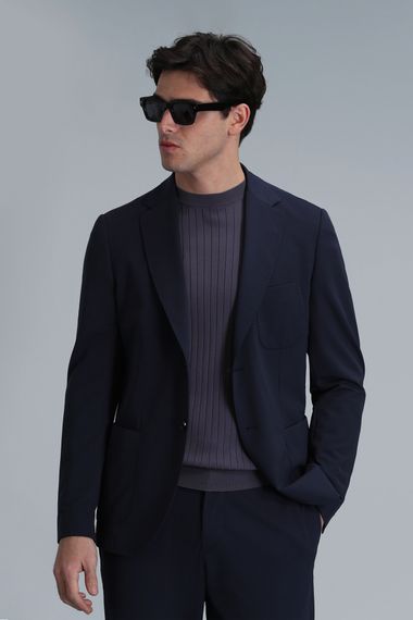 Мужской блейзер Asel Spor slim fit темно-синий 58 размера - фото 3