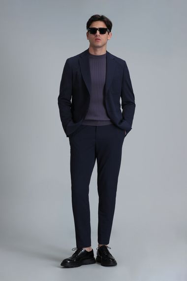 Мужской блейзер Asel Spor slim fit темно-синий 58 размера - фото 2