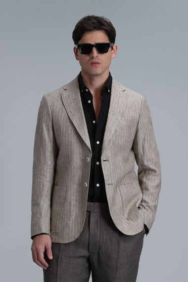 Jak Spor Erkek Blazer Ceket Slim Fit Bej - photo 3