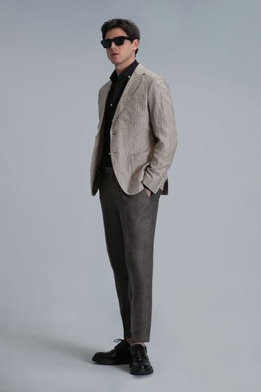 Jak Spor Erkek Blazer Ceket Slim Fit Bej - photo 4