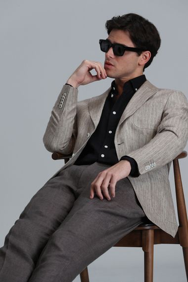 Jak Spor Erkek Blazer Ceket Slim Fit Bej - photo 1