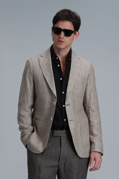 Jak Spor Erkek Blazer Ceket Slim Fit Bej - photo 5