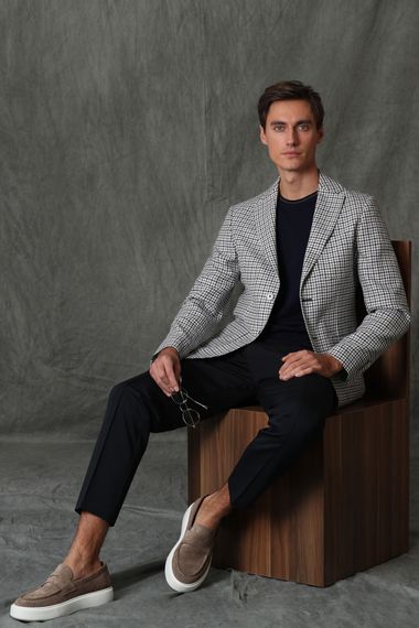 Franki Spor Erkek Blazer Ceket Slim Fit Lacivert - fotoğraf 1