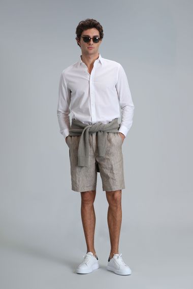 Чоловічі шорти Andre Spor чіно slim fit бежевого кольору розмір 46-58 - фото 2