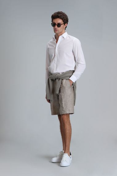 Чоловічі шорти Andre Spor чіно slim fit бежевого кольору розмір 46-58 - фото 4