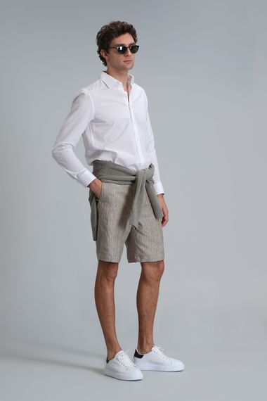 Чоловічі шорти Andre Spor чіно slim fit бежевого кольору розмір 46-58 - фото 5