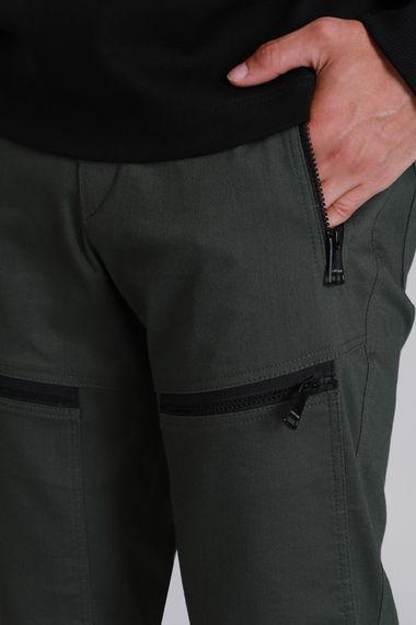 Мужские chinos Slim Fit зеленого цвета, размеры 46-54, идеальны для активного повседневного стиля - фото 3