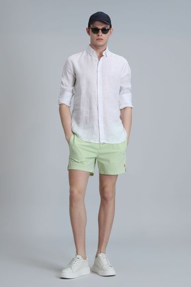 Мужские пляжные шорты в зеленом цвете с полосками, размеры: S, M, L, XL, XXL, 3XL - фото 2