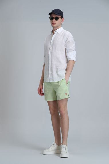 Мужские пляжные шорты в зеленом цвете с полосками, размеры: S, M, L, XL, XXL, 3XL - фото 4