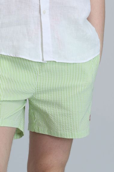 Мужские пляжные шорты в зеленом цвете с полосками, размеры: S, M, L, XL, XXL, 3XL - фото 3