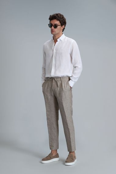 Умные брюки Marıo для мужчин, облегающего кроя, бежевого цвета, размер 46-58 - фото 4