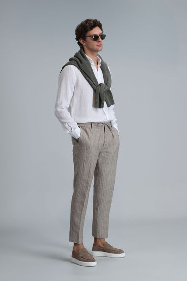 Умные брюки Marıo для мужчин, облегающего кроя, бежевого цвета, размер 46-58 - фото 5